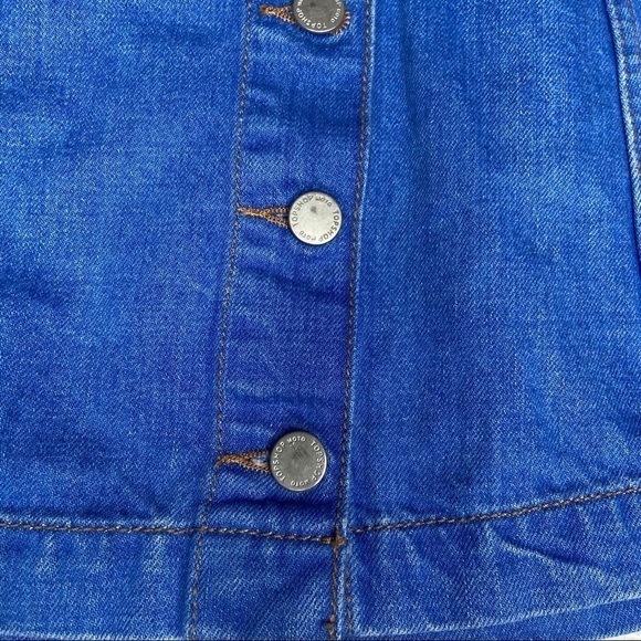 Topshop Moto Denim Button Down Skirt Size 25 - Picture 6 of 7